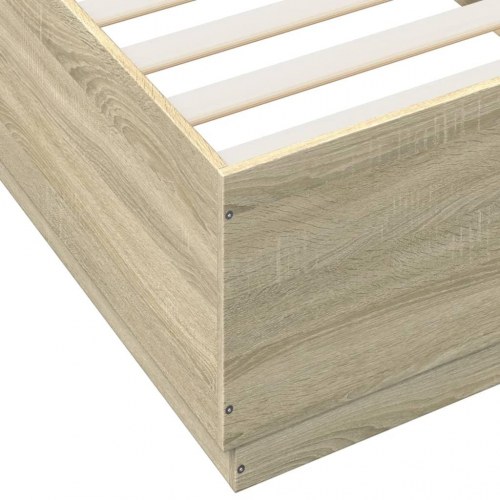 Sengeramme med LED-lys 90 x 200 cm - sonoma-eg