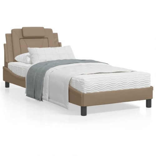 Sengeramme Viana med LED 90 x 200 cm - cappuccino