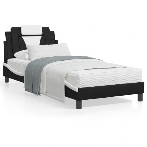 Sengeramme Viana med LED uden madras 80 x 200 cm - sort og hvid