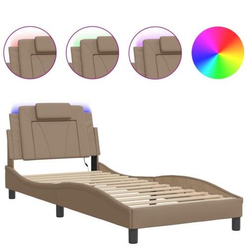 Sengeramme Viana med LED 90 x 190 cm - cappuccino