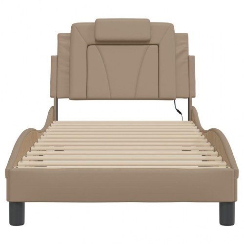 Sengeramme Viana med LED 90 x 190 cm - cappuccino