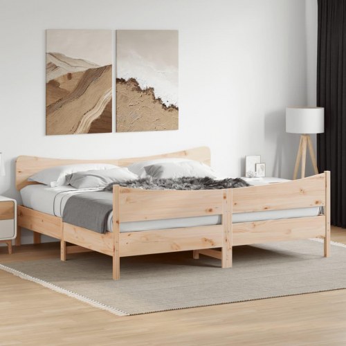 Sengeramme 200 x 200 cm i massivt fyrretræ