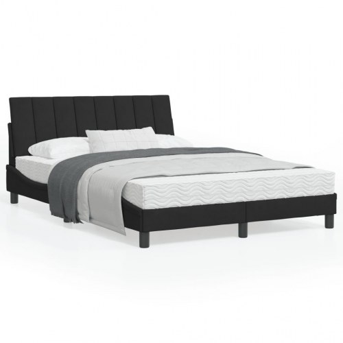 Sengeramme med LED Hanko 140 x 190 cm - sort