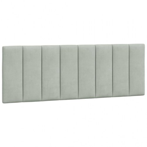 Sengeramme Hanko med LED uden madras 140 x 190 cm - lysegrå velour