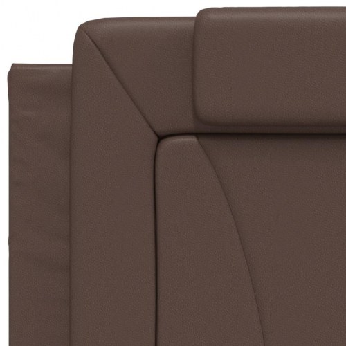 Sengeramme uden madras Viana 90x190 cm kunstlæder brun