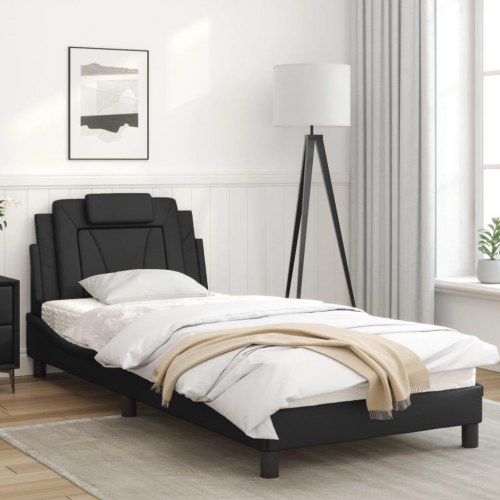 Sengeramme Viana 90 x 200 cm uden madras - sort kunstlæder