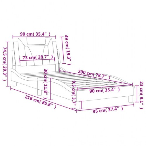 Sengeramme Viana 90 x 200 cm uden madras - sort kunstlæder