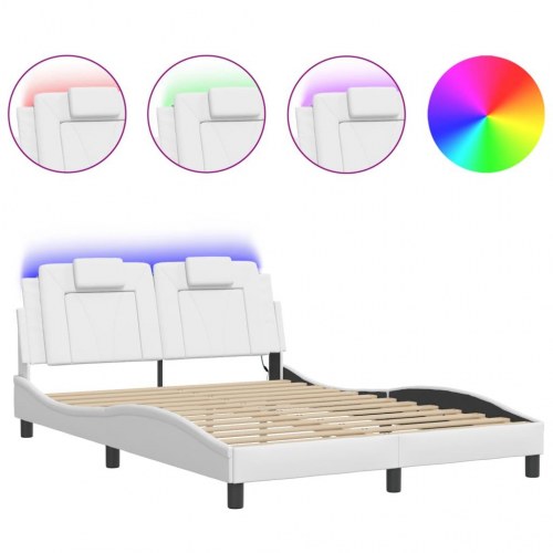 Sengeramme Viana med LED uden madras 120 x 200 cm - hvid