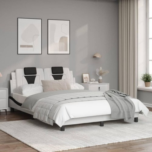 Sengeramme Viana med LED uden madras 120 x 200 cm - hvid/sort