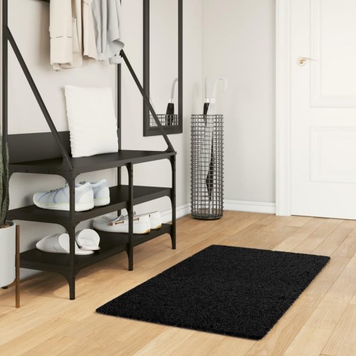 Gulvtæppe OVIEDO 60x110 cm kort luv sort
