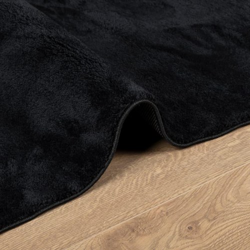 Gulvtæppe OVIEDO 60x110 cm kort luv sort