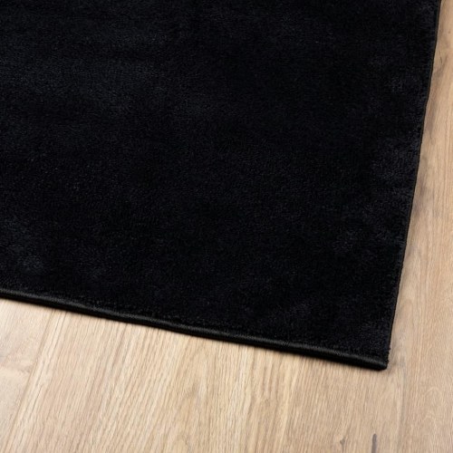 Gulvtæppe OVIEDO 80x200 cm kort luv sort