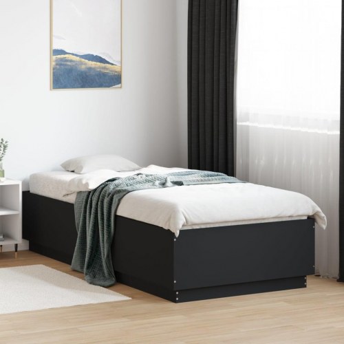 Sengeramme med LED-lys 100 x 200 cm - sort