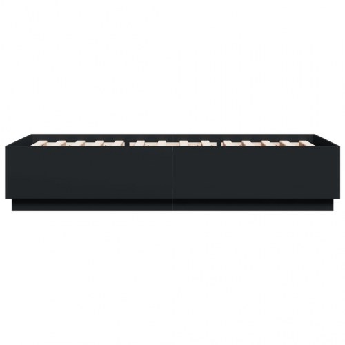 Sengeramme med LED-lys 100 x 200 cm - sort