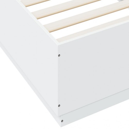 Sengeramme med RGB LED-lys 90 x 200 cm - hvid