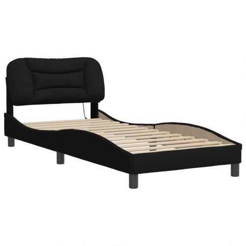 Sengeramme med LED Hvar 80 x 200 cm - sort