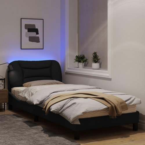 Sengeramme med LED Hvar 80 x 200 cm - sort