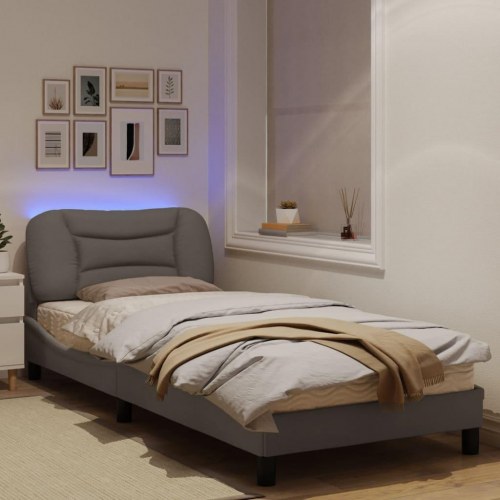 Sengeramme med LED Hvar 80 x 200 cm uden madras - gråbrun