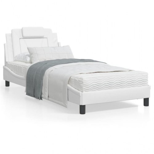 Sengeramme Viana med LED og sengegavl uden madras 90 x 190 cm - hvid