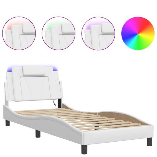 Sengeramme Viana med LED uden madras 90 x 200 cm - hvid