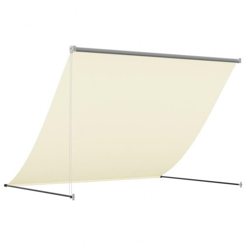 Sammenrullelig markise 250 × 150 cm - stof og stål, cremefarvet