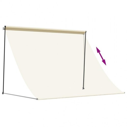 Sammenrullelig markise 250 × 150 cm - stof og stål, cremefarvet