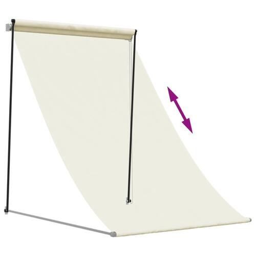 Markise 100x150 cm sammenrullelig stof og stål cremefarvet