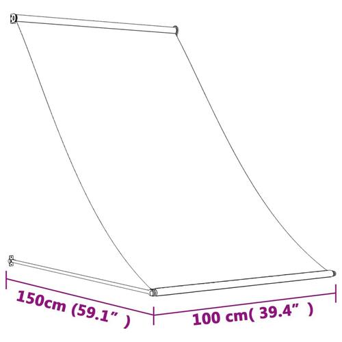 Markise 100x150 cm sammenrullelig stof og stål cremefarvet