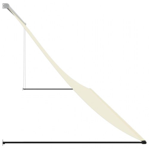 Markise 350 × 150 cm - sammenrullelig i stof og stål, cremefarvet