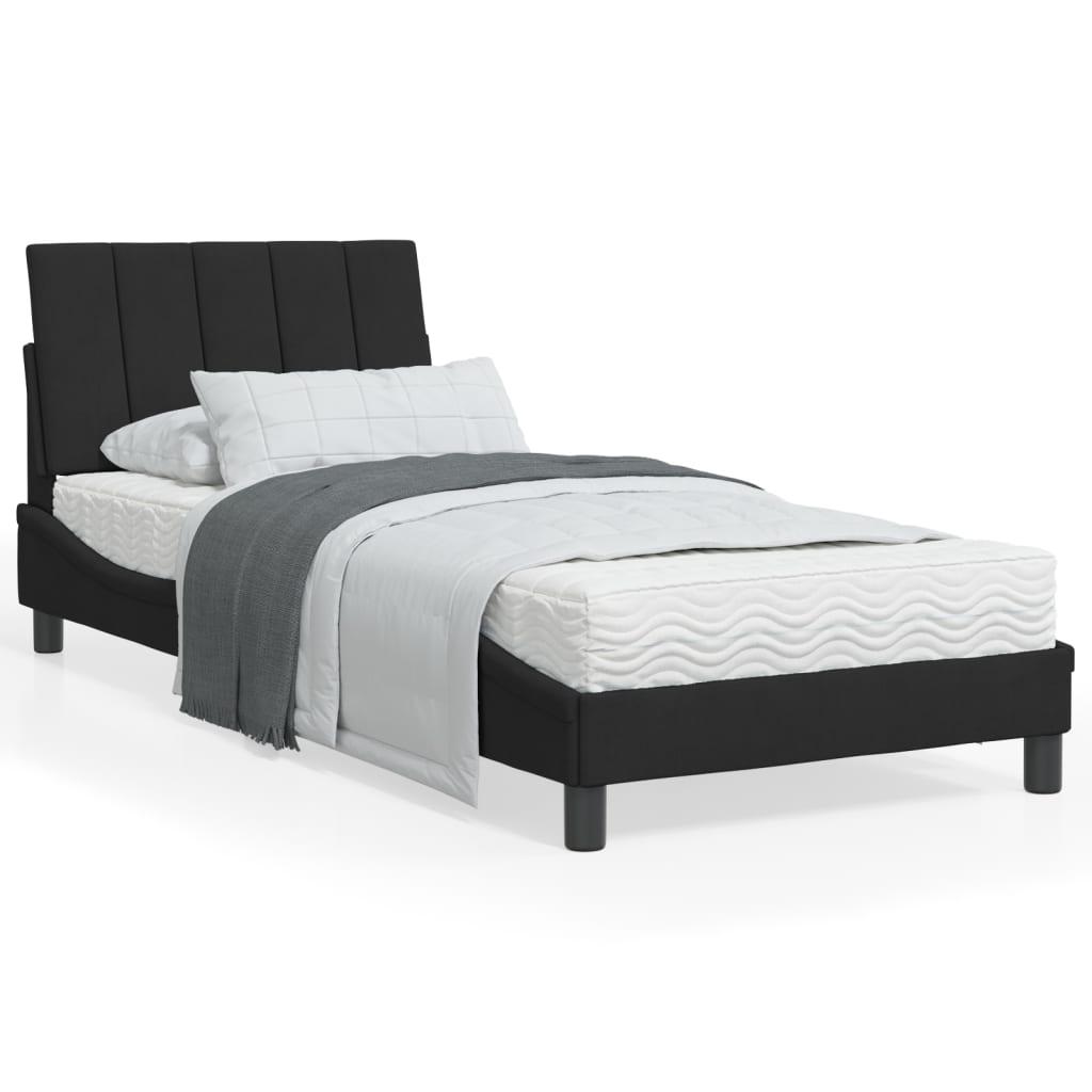 Sengeramme Med Led Lys 80x200 Cm Velour Sort