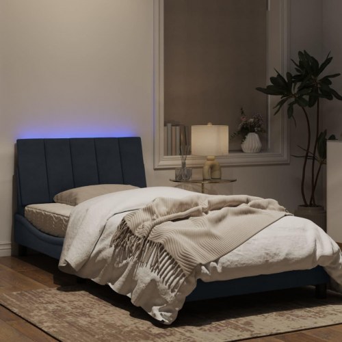 Sengeramme Hanko med LED uden madras 100 x 200 cm - mørkegrå