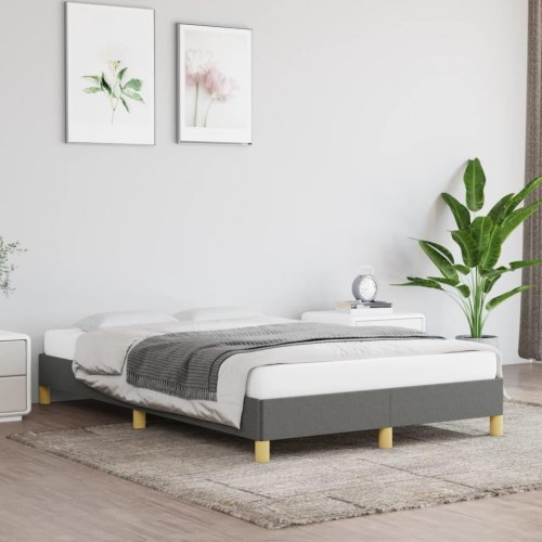 Sengeramme i stof 120x190 cm - mørkegrå enkeltseng uden madras