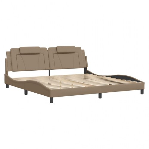 Sengeramme Viana 200 x 200 cm i kunstlæder - cappuccino