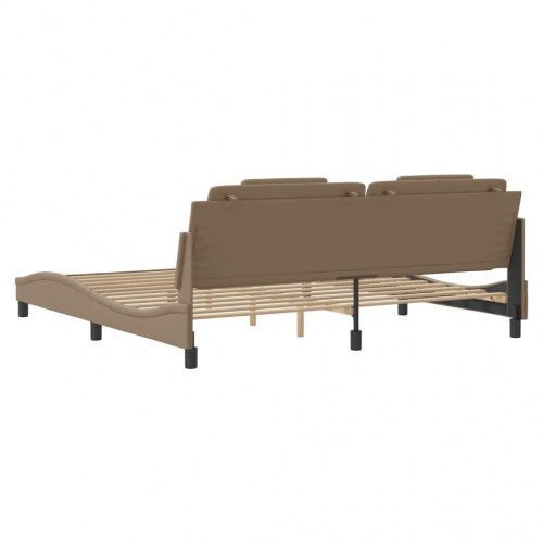 Sengeramme Viana 200 x 200 cm i kunstlæder - cappuccino