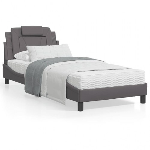Sengeramme uden madras med hovedgærde Viana 90 x 190 cm - grå