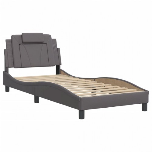 Sengeramme uden madras med hovedgærde Viana 90 x 190 cm - grå