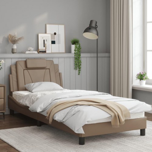 Sengeramme Viana 90 x 200 cm i kunstlæder - cappuccino