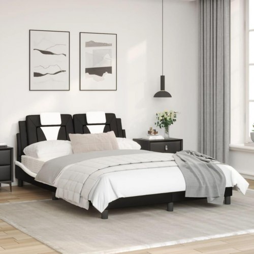 Sengeramme Viana med hovedgærde 120 x 200 cm - sort og hvid