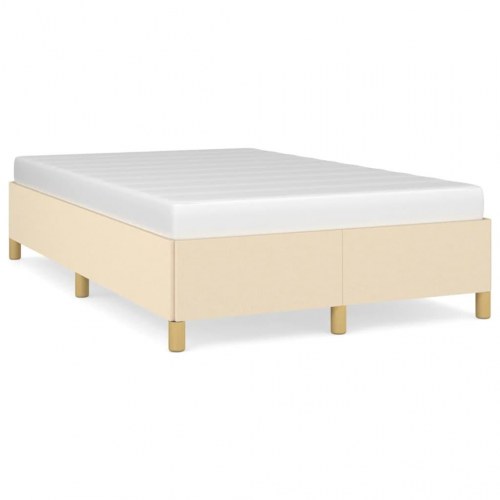 Sengeramme i stof 120 x 190 cm uden madras - cremefarvet