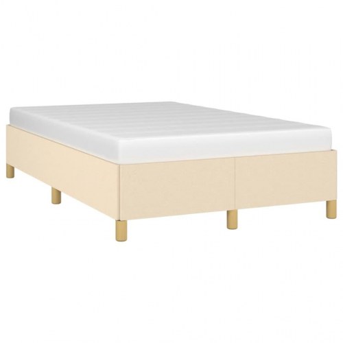 Sengeramme i stof 120 x 190 cm uden madras - cremefarvet