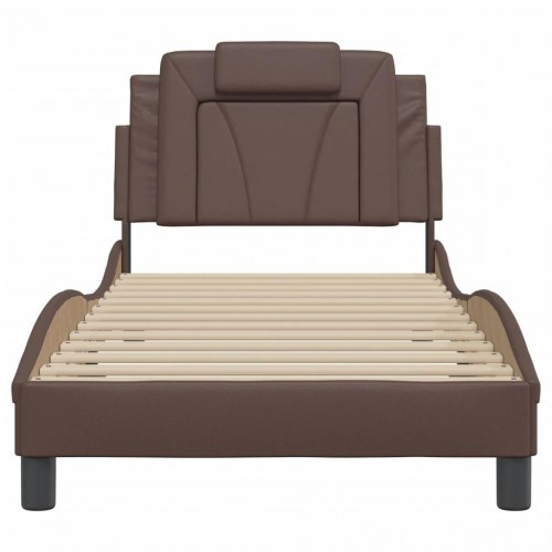 Sengeramme uden madras Viana 90x200 cm kunstlæder brun