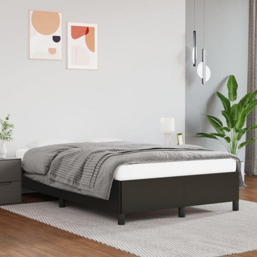 Sengeramme 120x190 cm i sort kunstlæder - enkeltseng uden madras