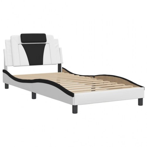 Sengeramme Viana med LED 100 x 200 cm - hvid og sort