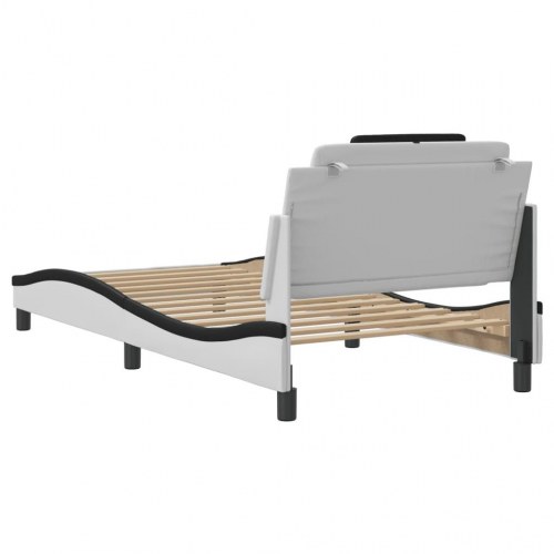 Sengeramme Viana med LED 100 x 200 cm - hvid og sort