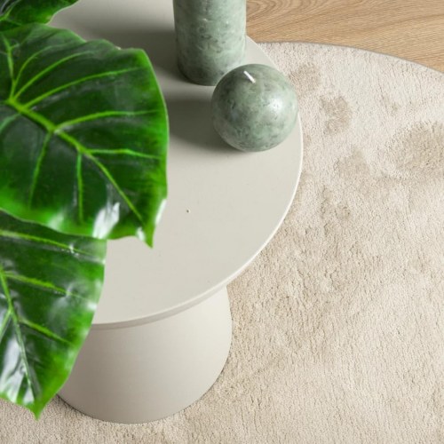 Gulvtæppe OVIEDO Ø 200 cm kort luv beige