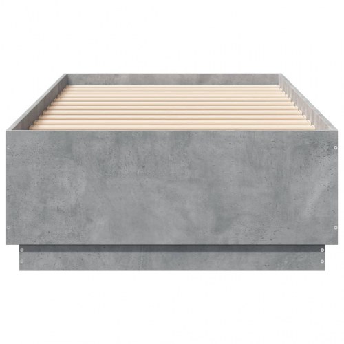 Sengeramme med LED-lys 100 x 200 cm - betongrå