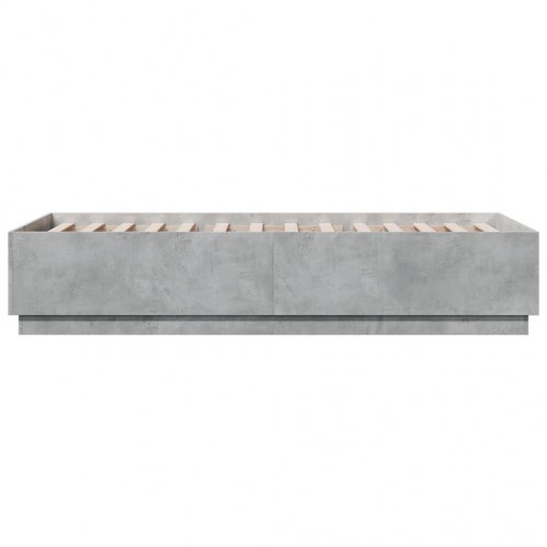 Sengeramme med LED-lys 100 x 200 cm - betongrå