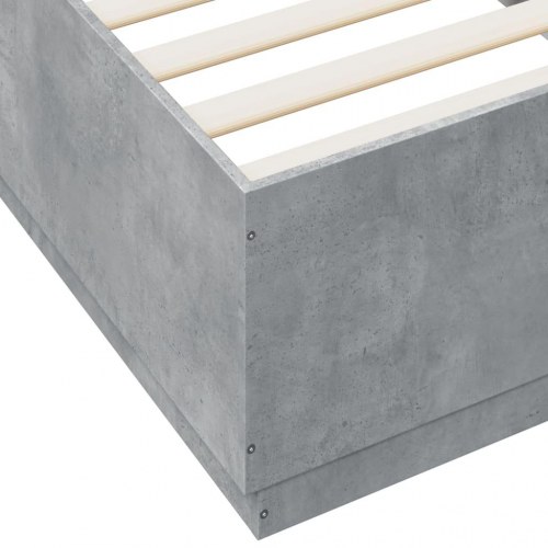 Sengeramme med LED-lys 100 x 200 cm - betongrå