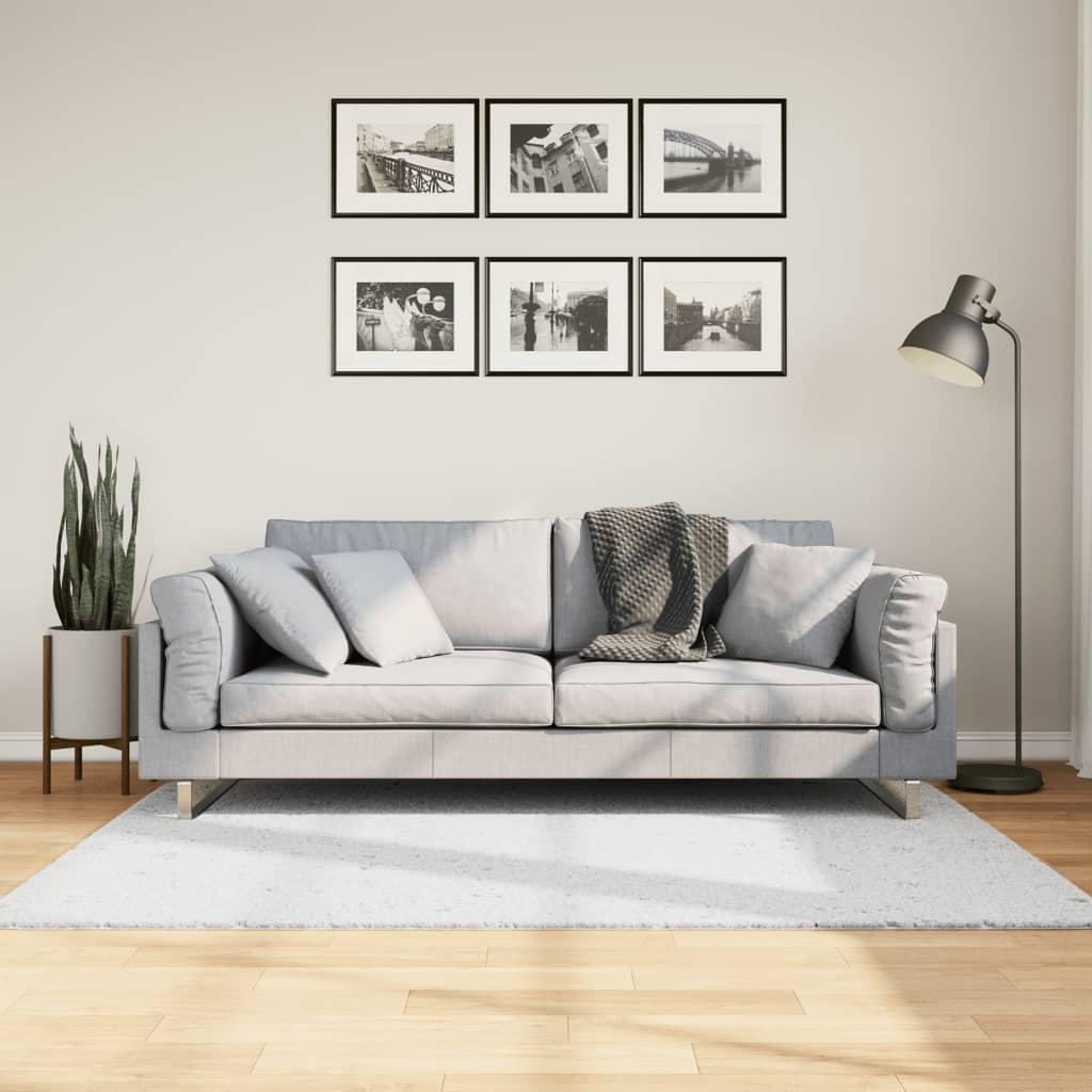 Gulvtæppe OVIEDO 120x170 cm kort luv grå billede