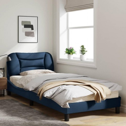 Sengeramme med LED Hvar 80 x 200 cm uden madras - blå